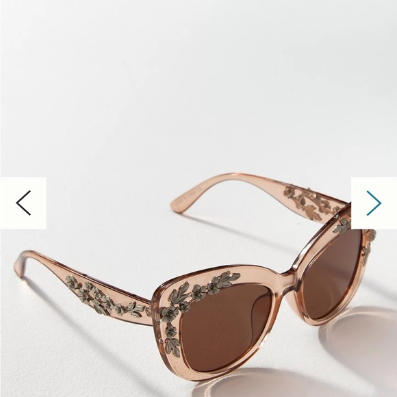 Anthropologie Floral Trimmed Sunglasses New - Picture 3 of 9